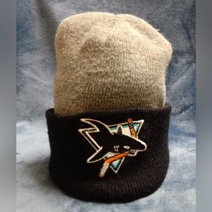 San Jose Sharks Beanie Fold Over Grey Black